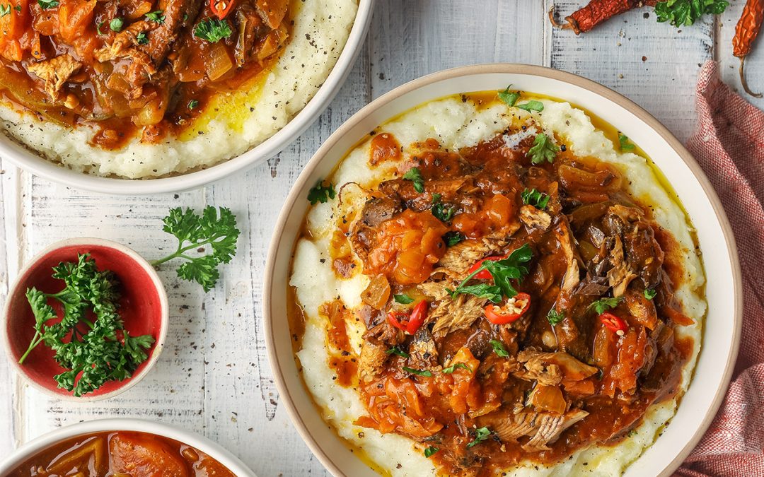 Creamy Pap with Spicy Pilchard Chakalaka Smoor